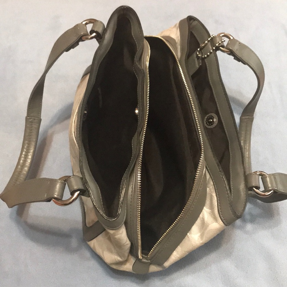 Dark grey/light grey/silver official Coach satchel - Picture 4 of 8